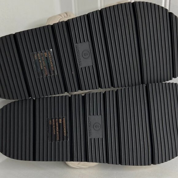 Steve Madden Womens Choice Woven Faux Leather Flatform Sandals in Bone Size 8 - Picture 6 of 8